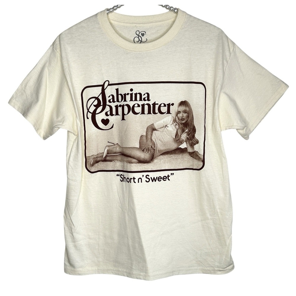 Sabrina Carpenter Short N Sweet T Shirt Small Graphic Crewneck Short Sl Merch - Picture 1 of 7